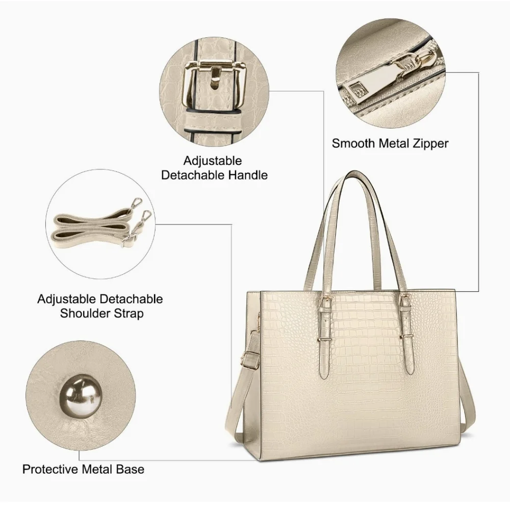 Women's 15.6 inch Laptop Bag Waterproof Tote Bag Professional Shoulder B…